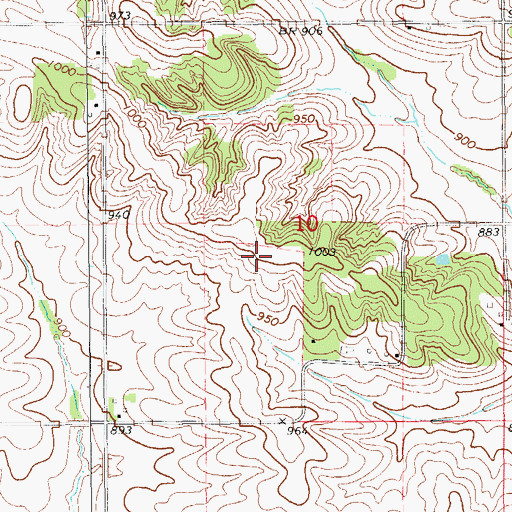 Topographic Map of Indian Cemetery, IA