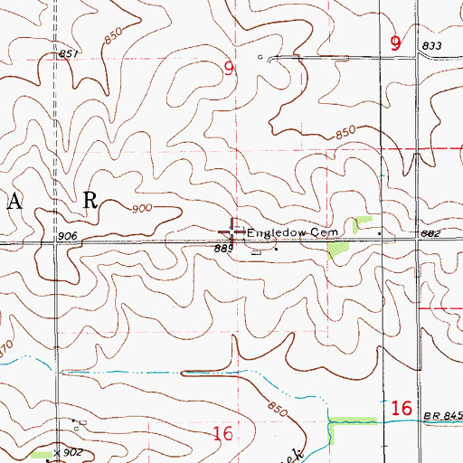 Topographic Map of Engledow Cemetery, IA