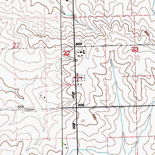 Topographic Map of Saint Stephens Cemetery, IA