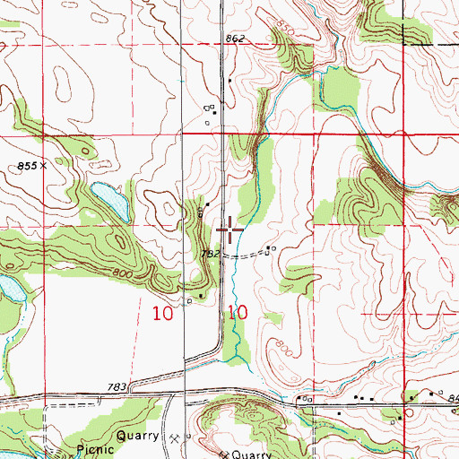 Topographic Map of Pettit Hill Cemetery, IA