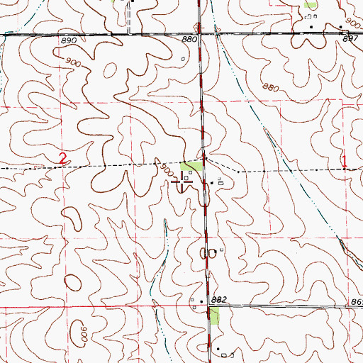 Topographic Map of Stringtown Cemetery (historical), IA