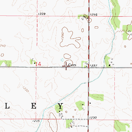 Topographic Map of South Bethel Cemetery, IA