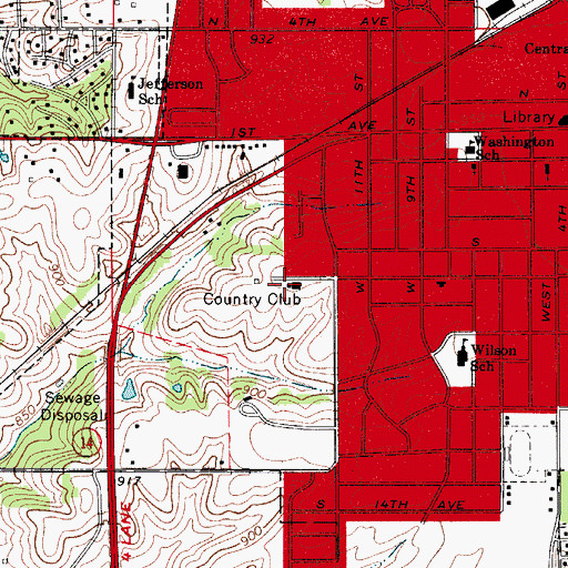 Topographic Map of Newton Country Club, IA