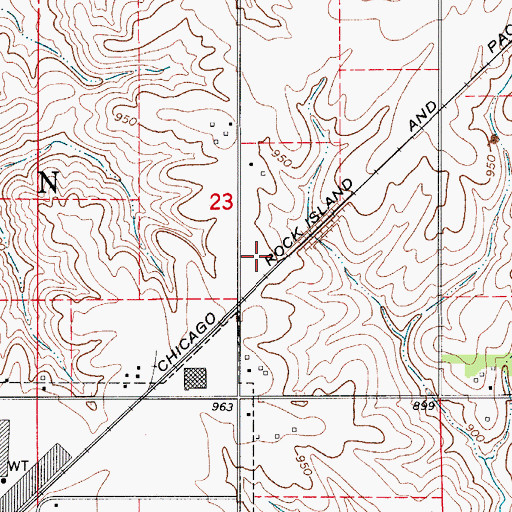Topographic Map of Sunrise Mobile Home Community, IA