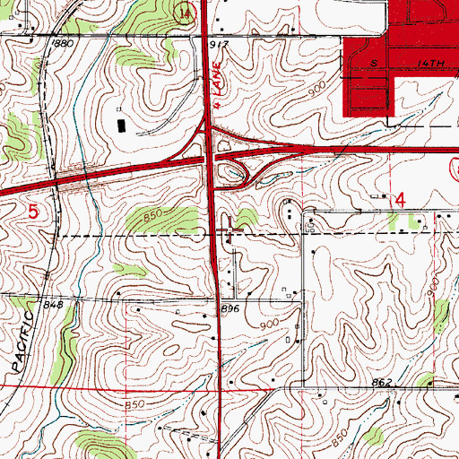 Topographic Map of Careage of Newton, IA