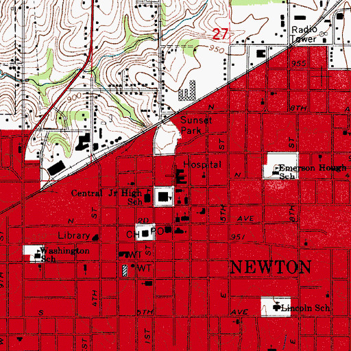 Topographic Map of Health Care Associates Center, IA