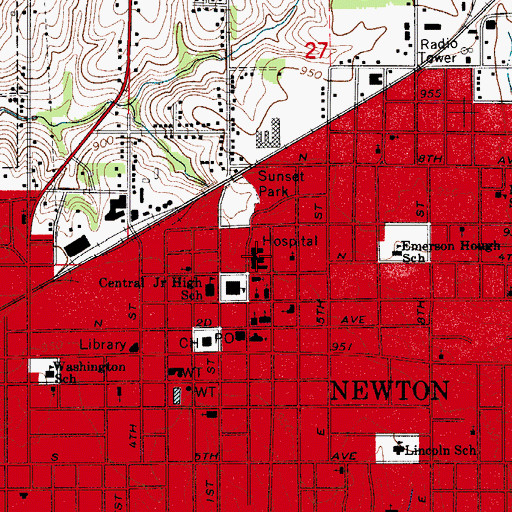 Topographic Map of Skiff Medical Center, IA