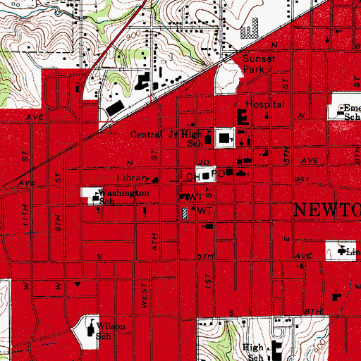 Topographic Map of Family Foot Clinic of Newton, IA