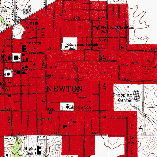 Topographic Map of Grace Lutheran Church, IA