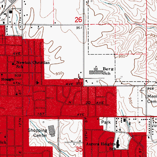 Topographic Map of Our Savior Lutheran Church, IA