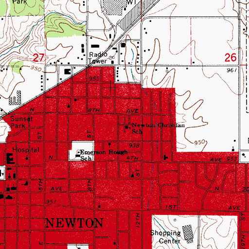 Topographic Map of Bible Missionary Church, IA