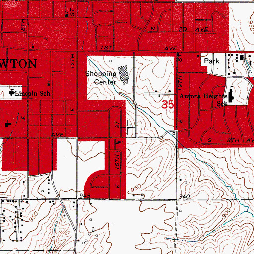Topographic Map of Foursquare Gospel Church, IA