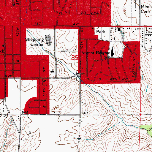 Topographic Map of Community of Christ Church, IA
