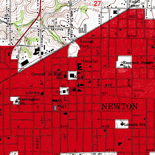 Topographic Map of Congregational United Church, IA