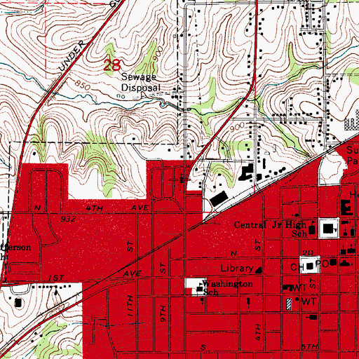 Topographic Map of Church of the Nazarene, IA