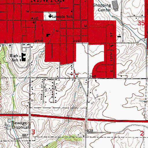 Topographic Map of First Southern Baptist Church, IA
