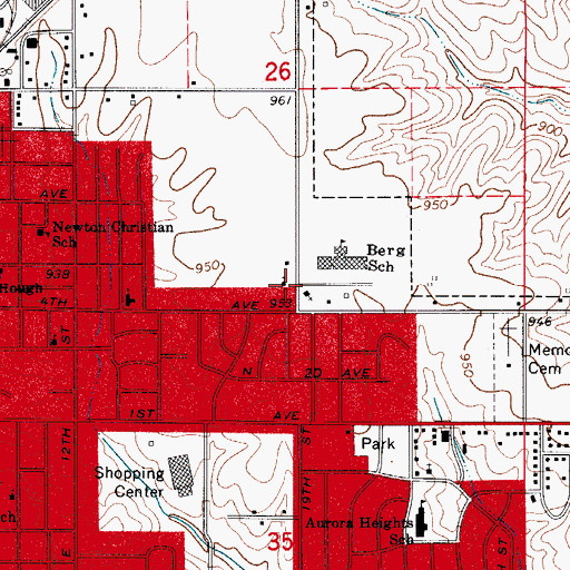 Topographic Map of Saint Luke United Methodist Church, IA