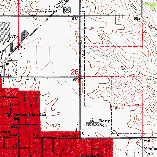 Topographic Map of First Assembly of God Church, IA