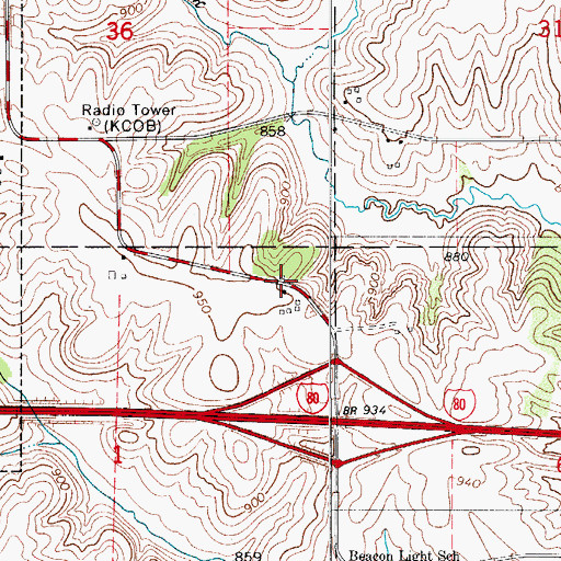 Topographic Map of Kingdom Hall of Jehovahs Witnesses, IA