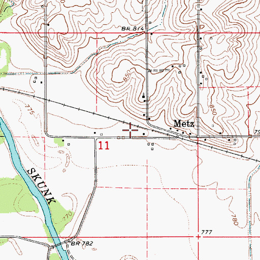 Topographic Map of Metz Community Church, IA