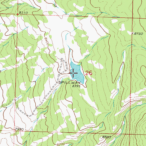 Topographic Map of Whiteley-Nelson Reservoir, CO