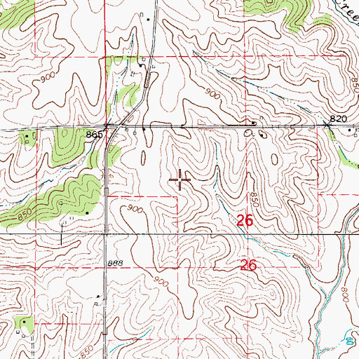 Topographic Map of Livingston Cemetery, IA
