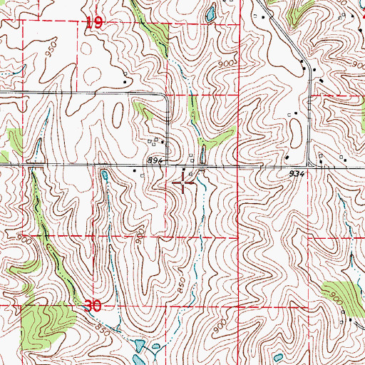 Topographic Map of Moffitt Family Cemetery, IA