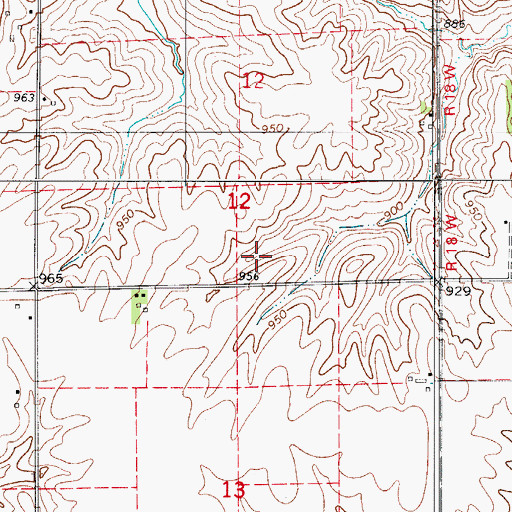 Topographic Map of Pleasant Chapel Cemetery, IA