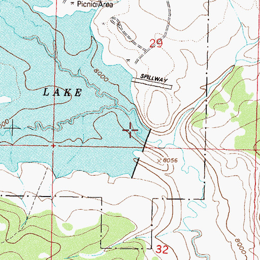 Topographic Map of Willow Creek Dam, CO