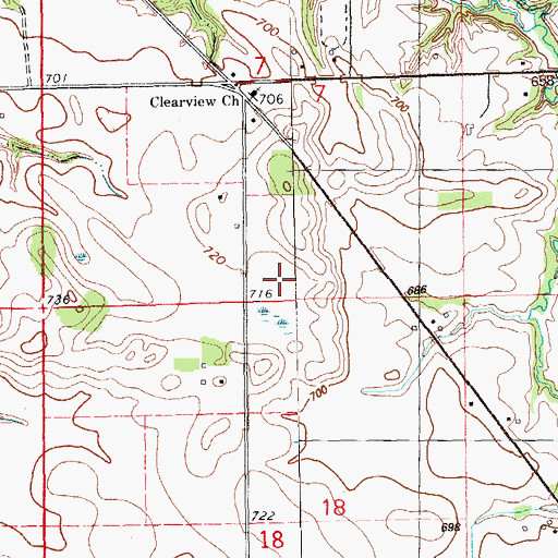 Topographic Map of Shield Prairie Area, IA