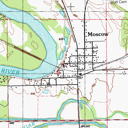 Topographic Map of Jack Shuger Memorial Park, IA
