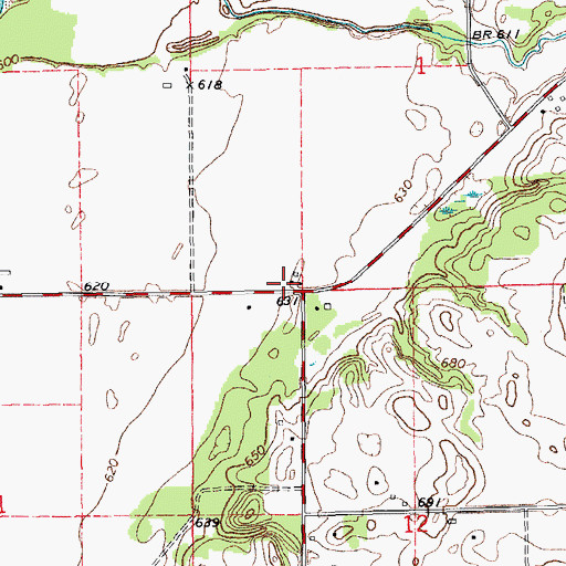 Topographic Map of Myrtle Post Office (historical), IA