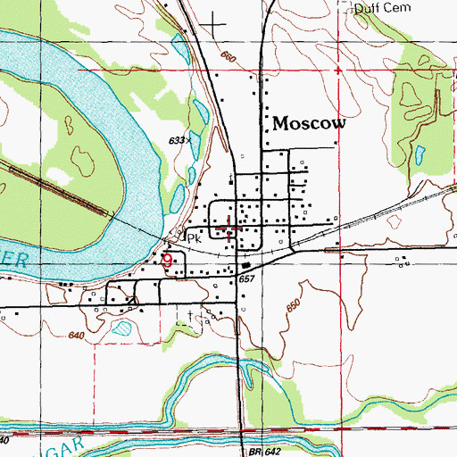 Topographic Map of Moscow Post Office, IA