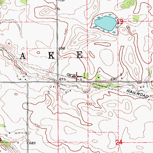 Topographic Map of Bayfield Post Office (historical), IA