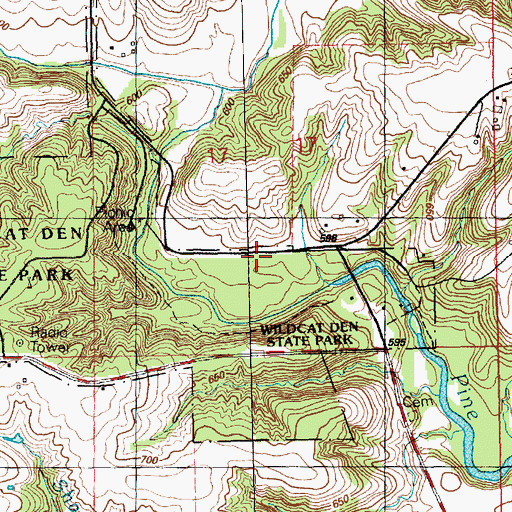 Topographic Map of Pine Mills Post Office (historical), IA