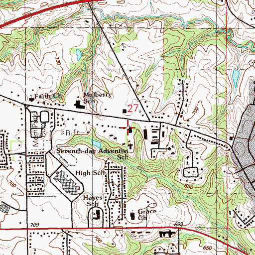Topographic Map of Seventh Day Adventist Church, IA