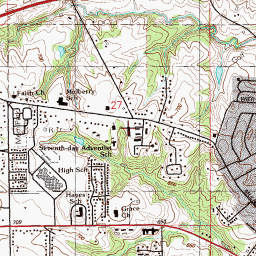 Topographic Map of Calvary Baptist Church, IA