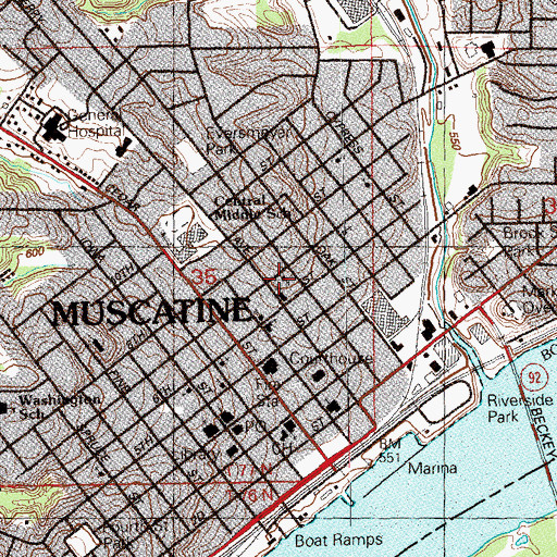 Topographic Map of New Jerusalem Full Gospel Church, IA