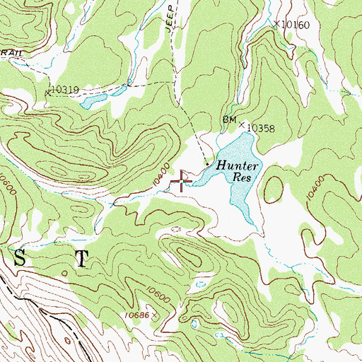 Topographic Map of Kirkendall Reservoir, CO