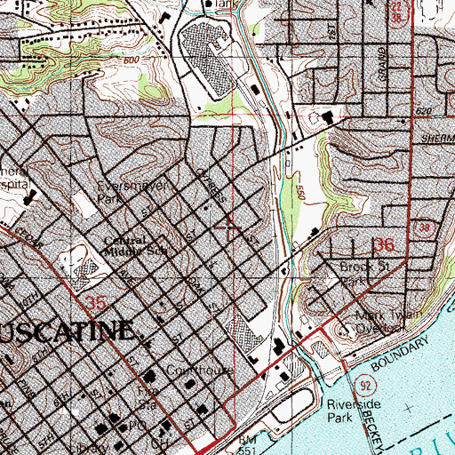 Topographic Map of Glad Tidings Church, IA