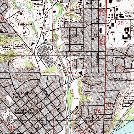 Topographic Map of Centro Christian Emanuel Church, IA