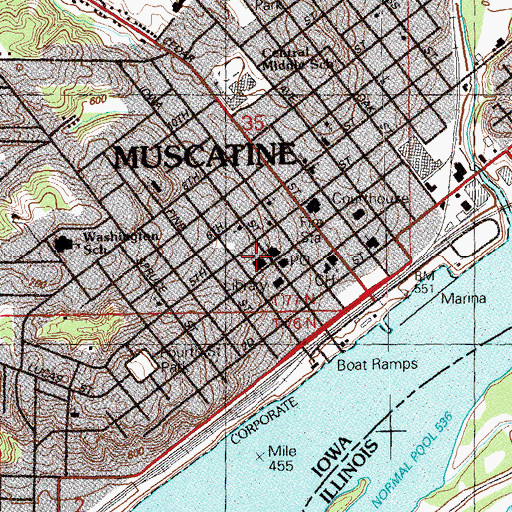 Topographic Map of Wesley United Methodist Church, IA