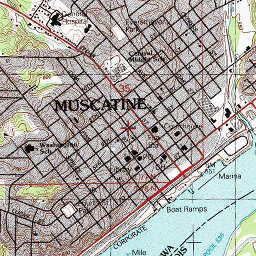 Topographic Map of Zion Lutheran Church, IA