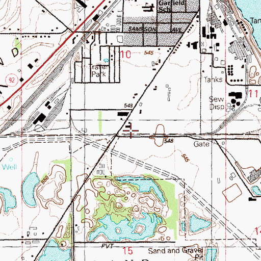 Topographic Map of Muscatine Fire Department Station 2, IA