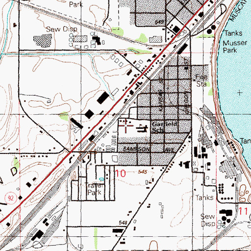 Topographic Map of Gaslight Square Trailer Park, IA
