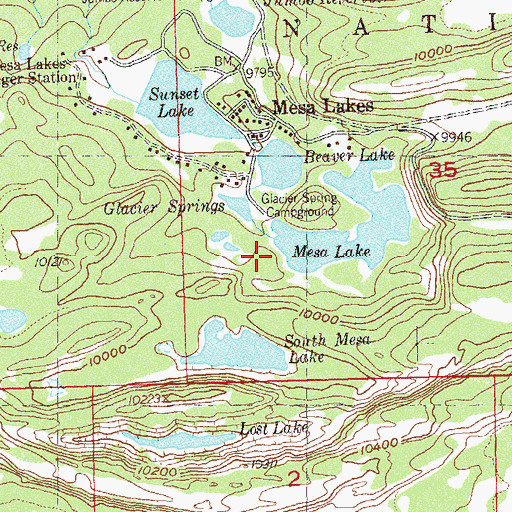 Topographic Map of Mesa Lake Number 3 Dam, CO