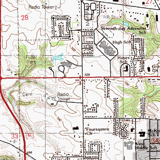 Topographic Map of Muscatine Post Office, IA