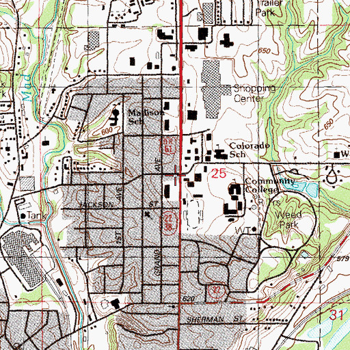Topographic Map of Muscatine Iowa Associates Building, IA