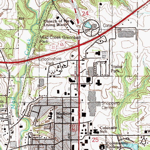 Topographic Map of Muscatine Foot and Ankle Clinic, IA
