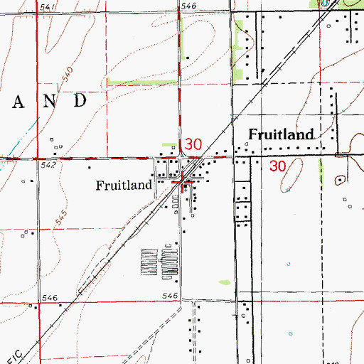 Topographic Map of Fruitland Baptist Church, IA